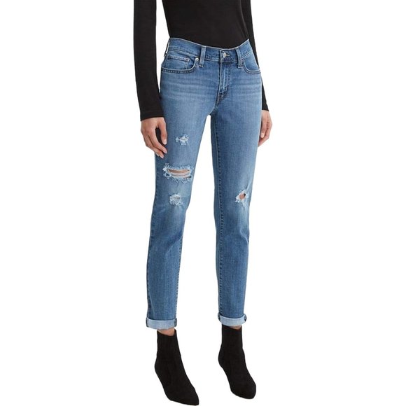 Levi's Denim - Levis Womens Boyfriend Cropped Ankle Jeans Hawaii Blue Size 29